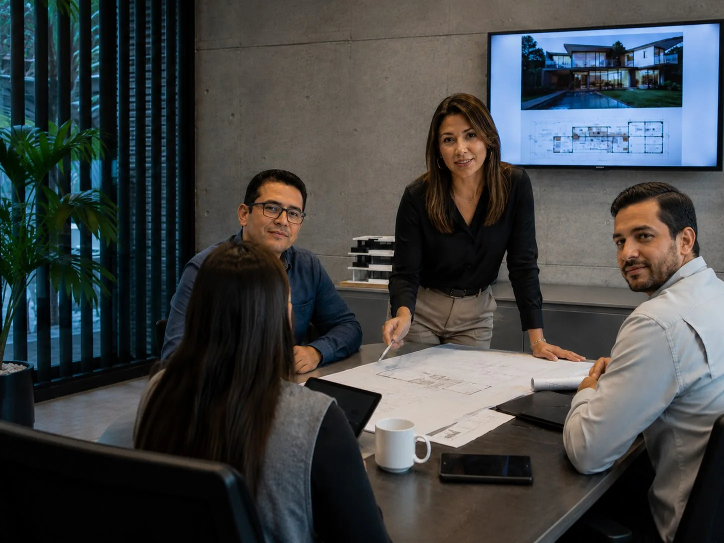 Reunión en un estudio de arquitectura
